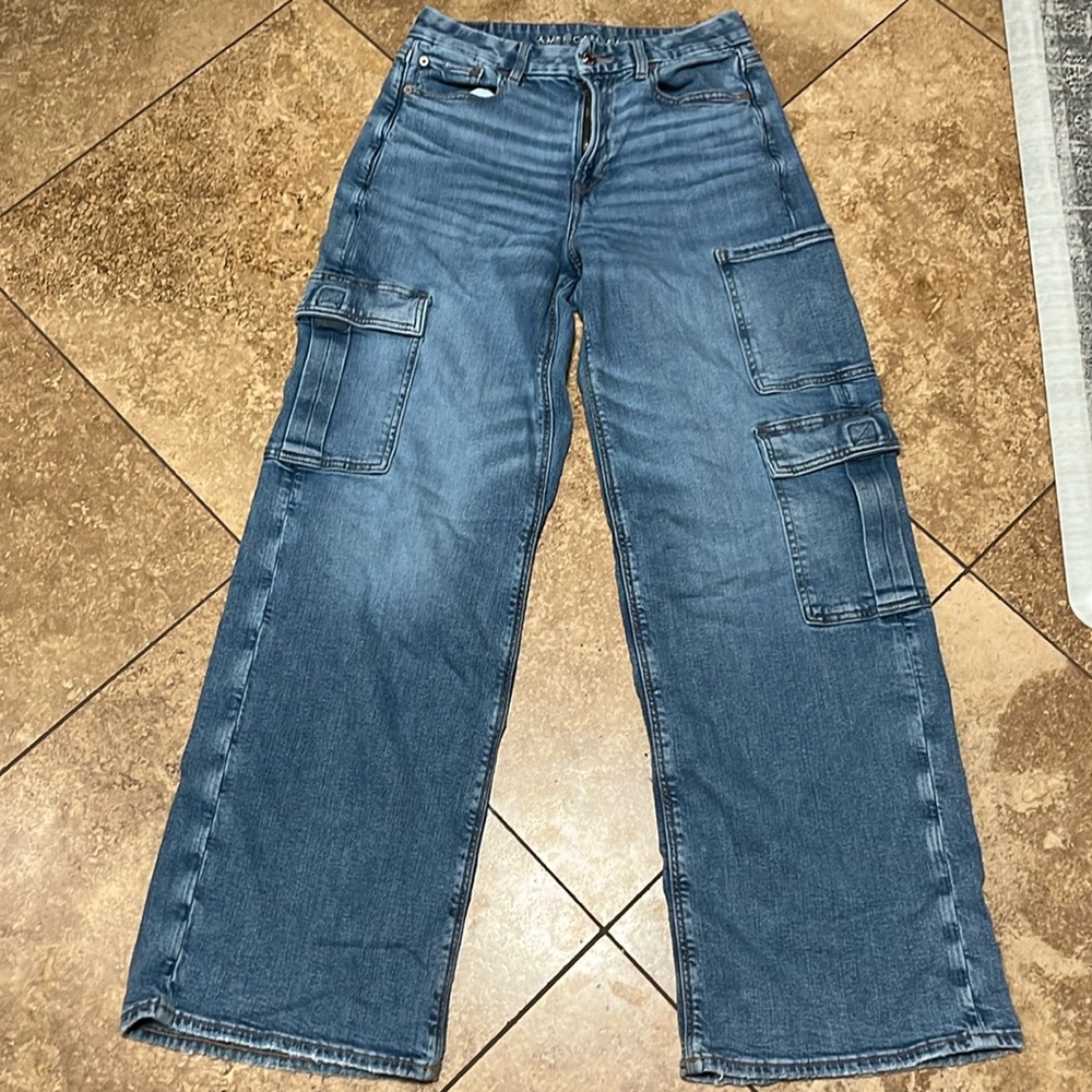 American Eagle High Rise Baggy Wide Leg Jeans